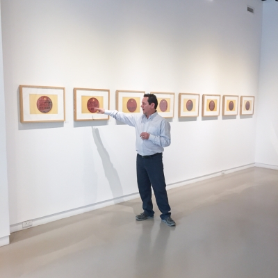 Barry Pottle speaking at the opening of his solo exhibition, The Awareness Series, 2016