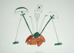 COMPOSITION (BIRD AND HUNTING IMPLEMENTS)