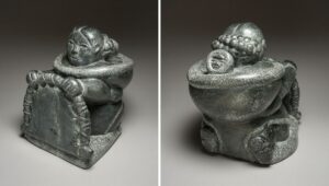 WOMAN WITH CHILD STRETCHING SKIN