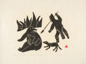 MOTHER BEAR PROTECTING HER CUB