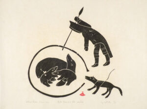 MOTHER BEAR AND CUB DISTURBED